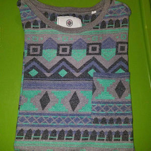 MENS ON THE BYAS TRIBAL POCKET T-SHIRT SIZE S